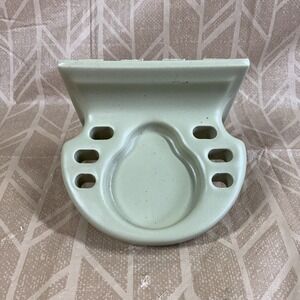 Vintage AO American Olean Ceramic‎ Toothbrush Cup Holder Avocado Green